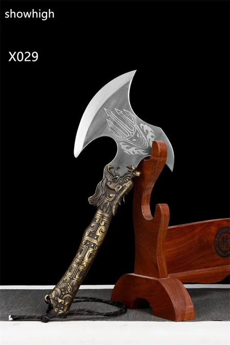 handmade high carbon trident battle axe X029 - Yueqing