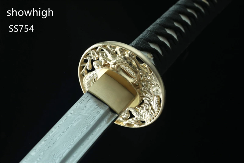 hand forged dragon damascus katana sword ss754