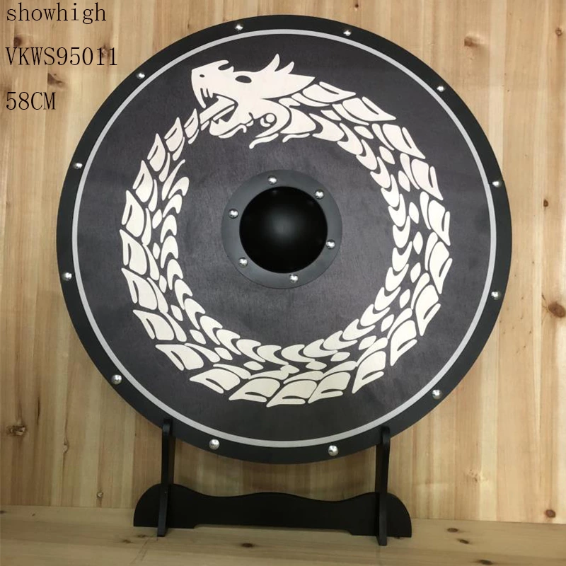 wooden Viking  dragon Shield 24inch VKWS95011