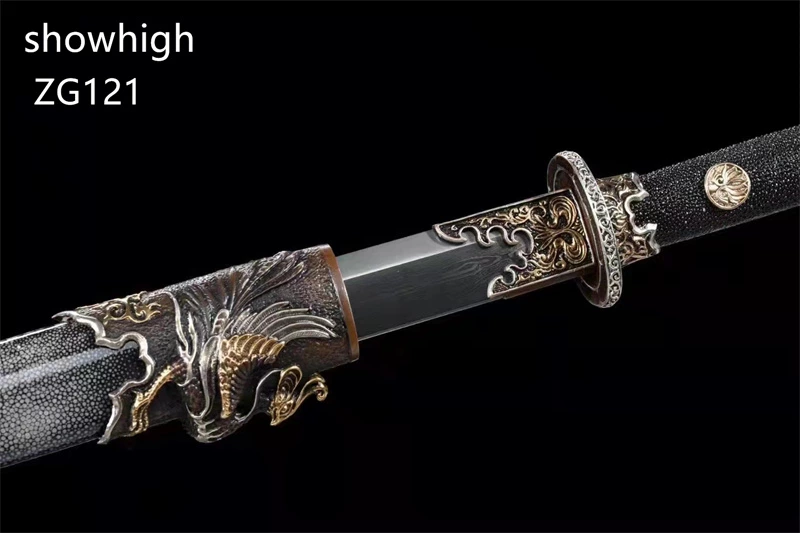high quality dragon and peacock damascus sword ZG121