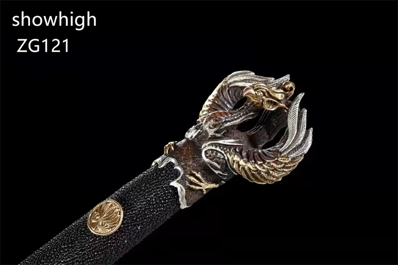 high quality dragon and peacock damascus sword ZG121