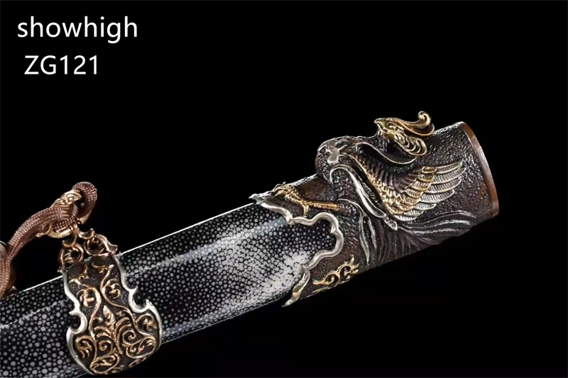 high quality dragon and peacock damascus sword ZG121