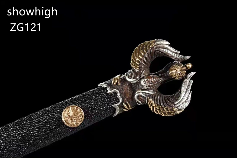 high quality dragon and peacock damascus sword ZG121