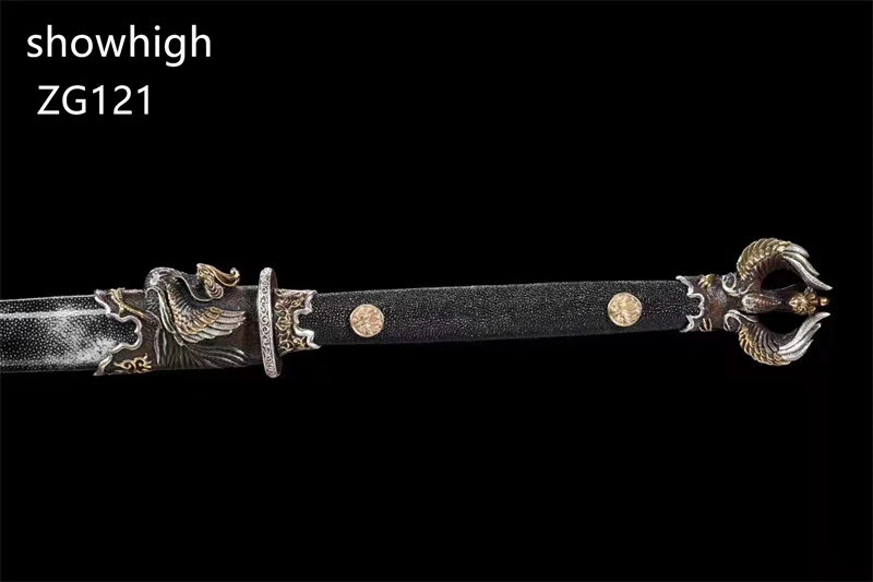 high quality dragon and peacock damascus sword ZG121