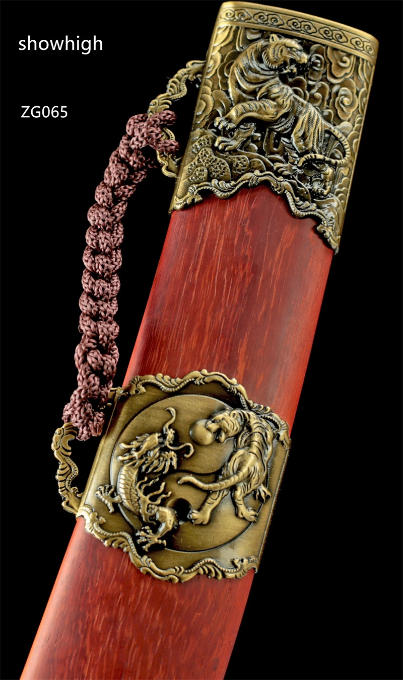 handmade red damascus sword ZG065
