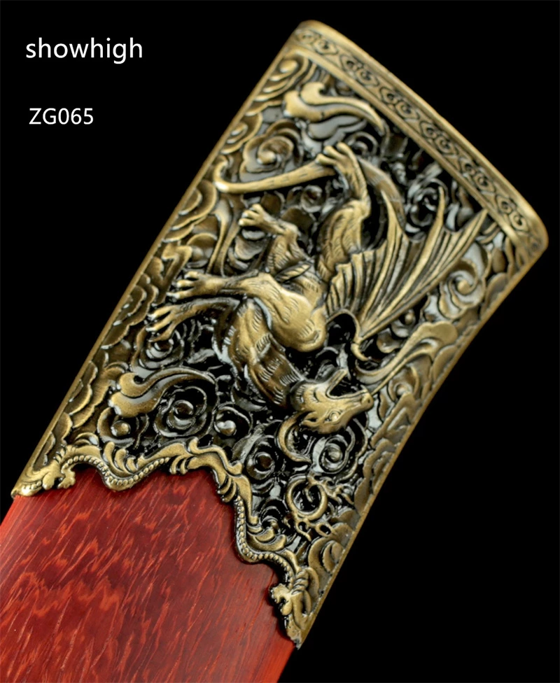 handmade red damascus sword ZG065