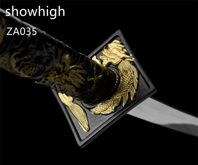 mirror polished high carbon phoenix and dragon katana sword  ZA035