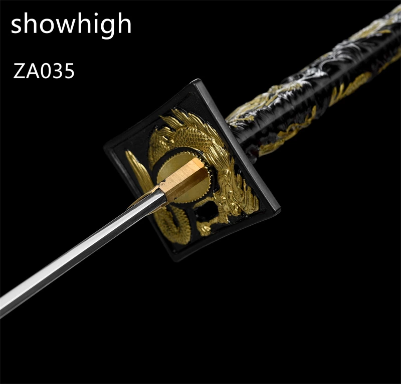 mirror polished high carbon phoenix and dragon katana sword  ZA035