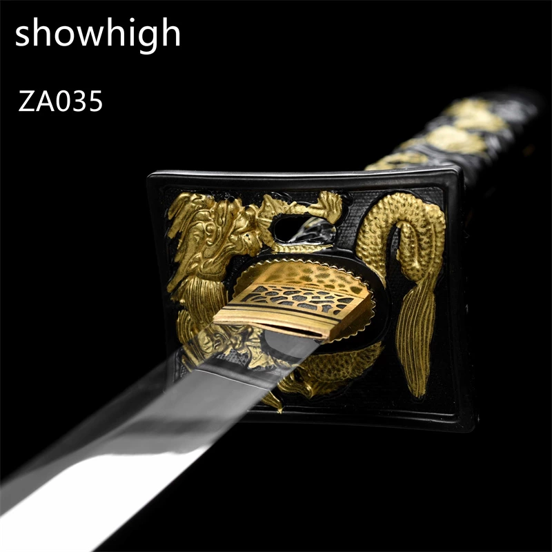 mirror polished high carbon phoenix and dragon katana sword  ZA035