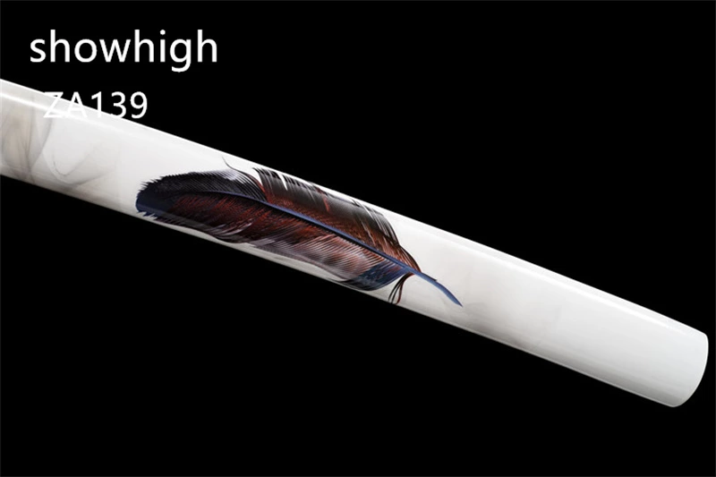 fancy hamon black katana sword ZA139