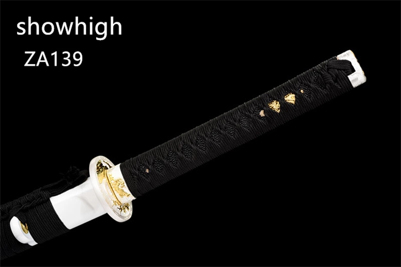fancy hamon black katana sword ZA139