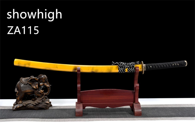 hand forged high carbon steel black katana sword ZA115