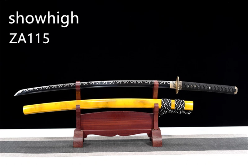 hand forged high carbon steel black katana sword ZA115