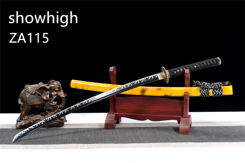hand forged high carbon steel black katana sword ZA115