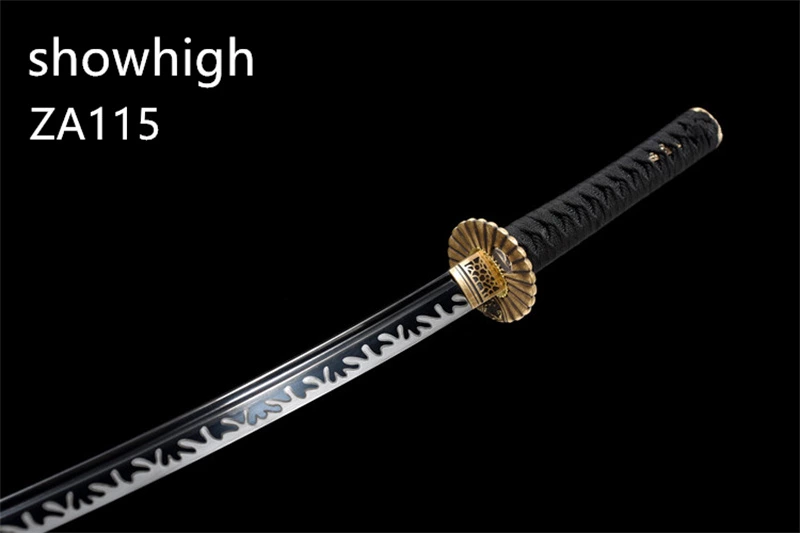 hand forged high carbon steel black katana sword ZA115