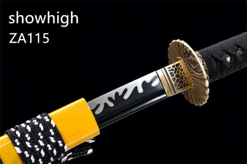 hand forged high carbon steel black katana sword ZA115