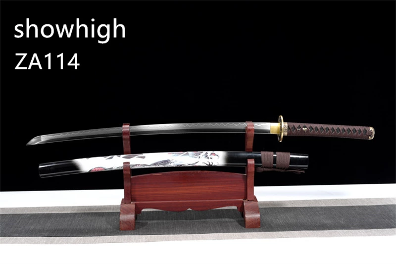 T10 real hamon dragon katana sword ZA114