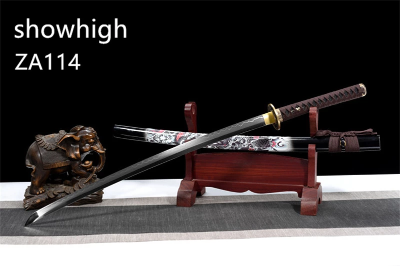 T10 real hamon dragon katana sword ZA114