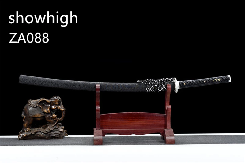 red  damascus katana sword ZA088