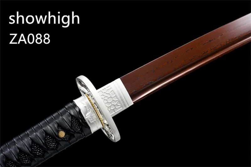 red  damascus katana sword ZA088