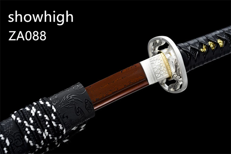 red  damascus katana sword ZA088