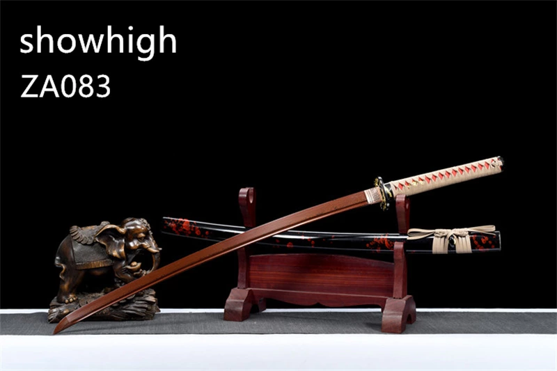 red damascus katana sword ZA083