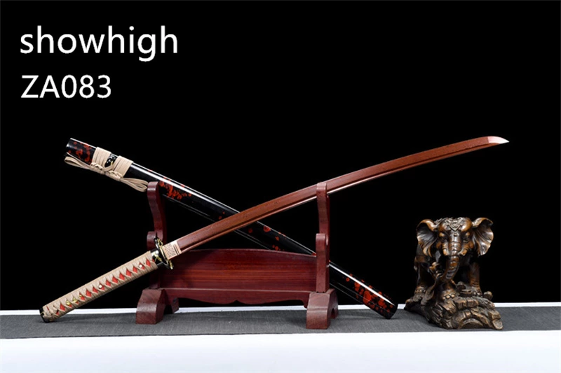 red damascus katana sword ZA083