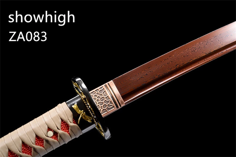red damascus katana sword ZA083