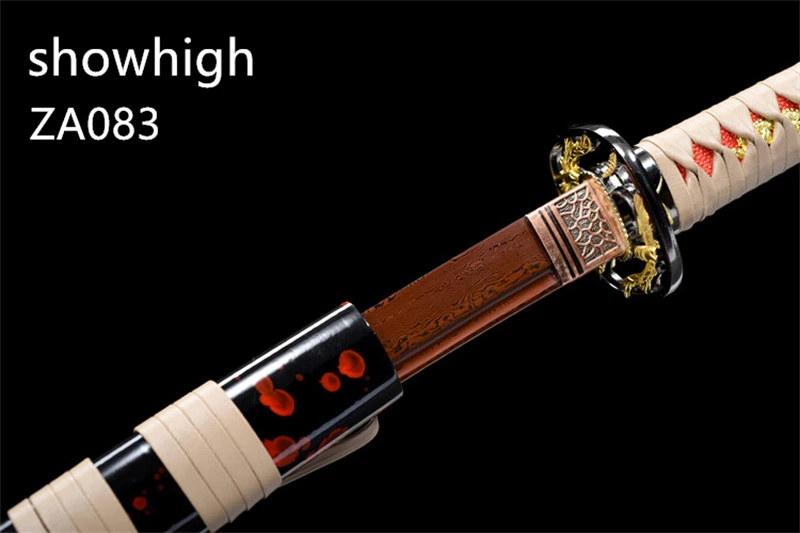 red damascus katana sword ZA083