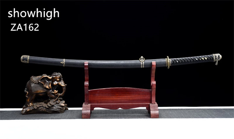 handmade black carbon steel military katana sword ZA162