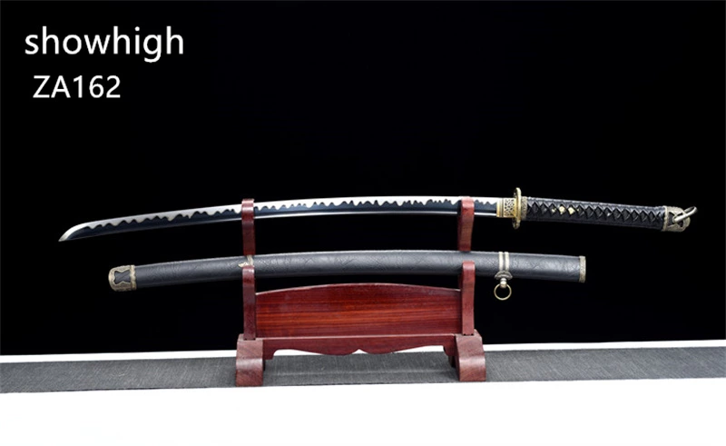 handmade black carbon steel military katana sword ZA162