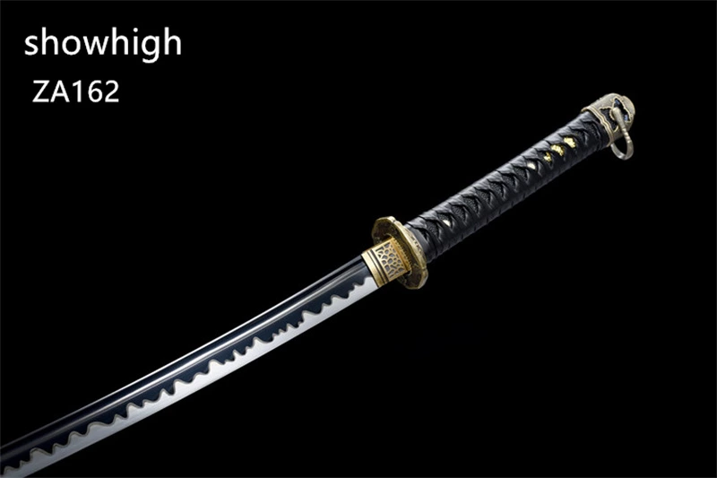 handmade black carbon steel military katana sword ZA162