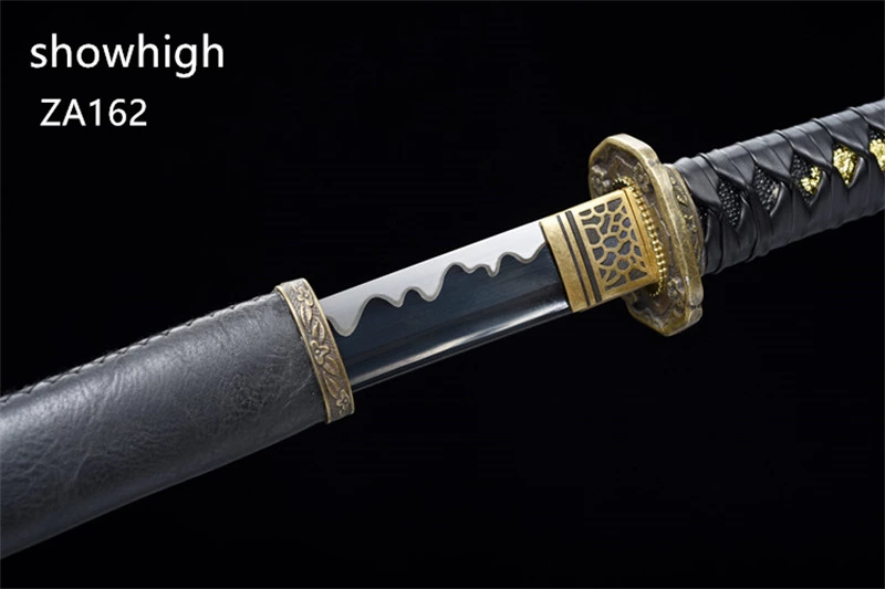 handmade black carbon steel military katana sword ZA162