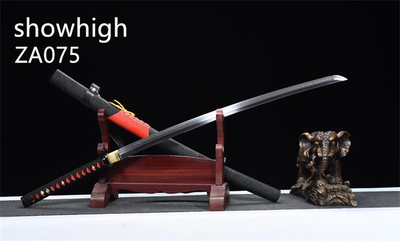 T10 real hamon black katana sword ZA075