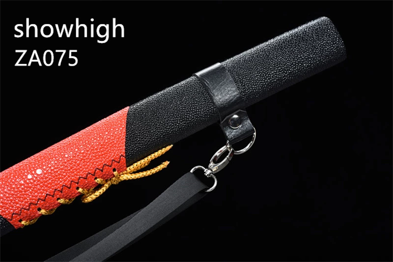 T10 real hamon black katana sword ZA075