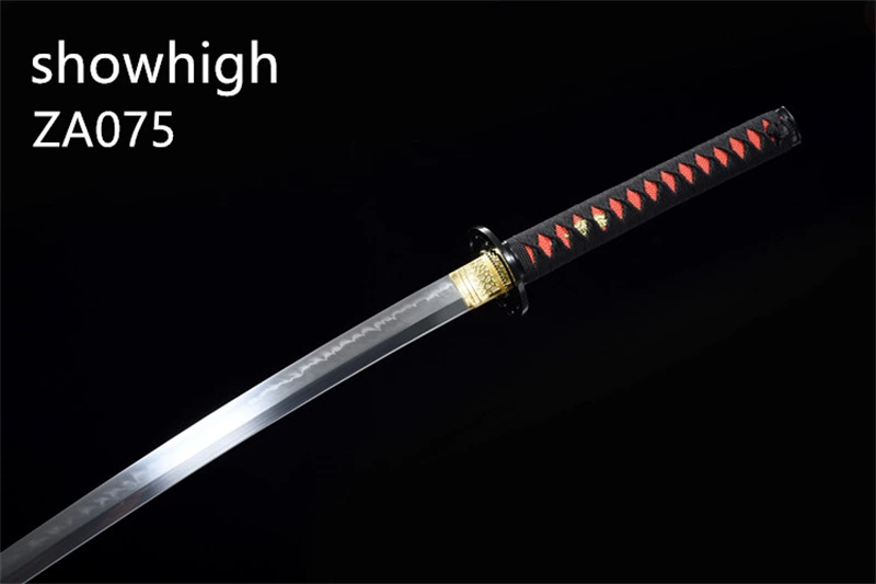 T10 real hamon black katana sword ZA075