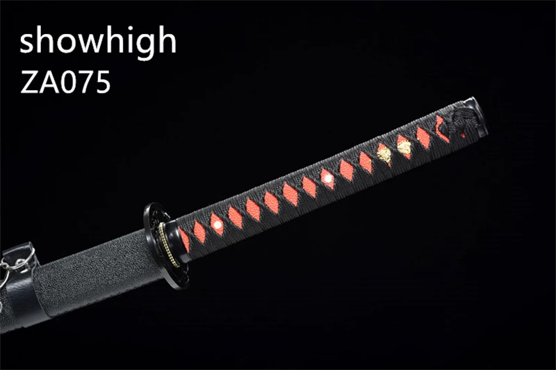 T10 real hamon black katana sword ZA075