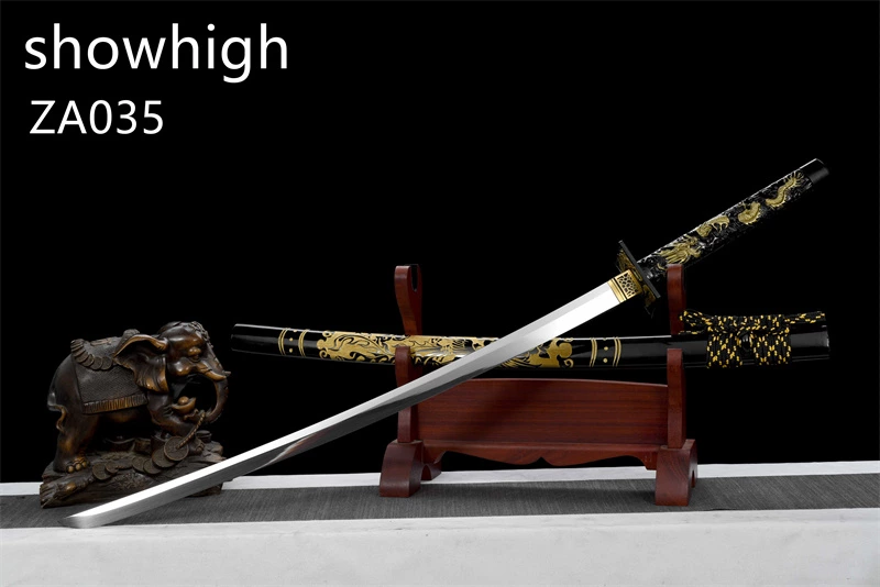 mirror polished high carbon phoenix and dragon katana sword  ZA035
