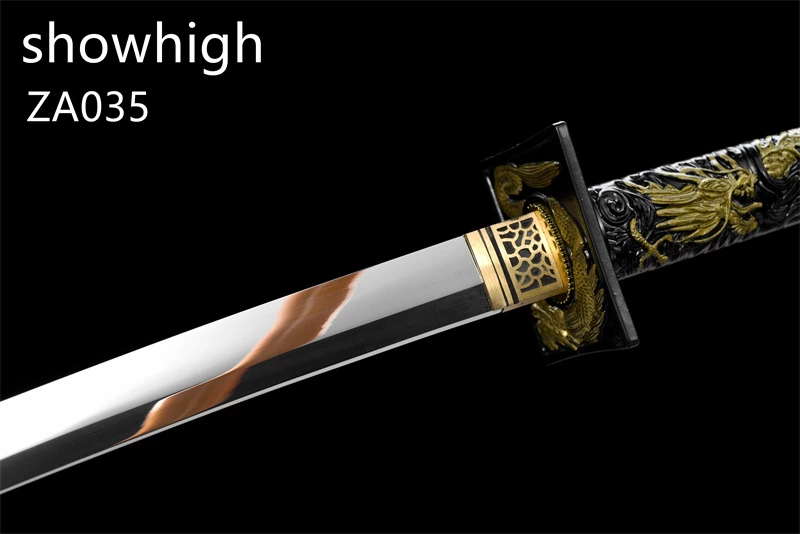 mirror polished high carbon phoenix and dragon katana sword  ZA035