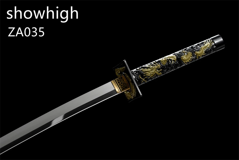 mirror polished high carbon phoenix and dragon katana sword  ZA035