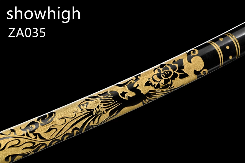 mirror polished high carbon phoenix and dragon katana sword  ZA035