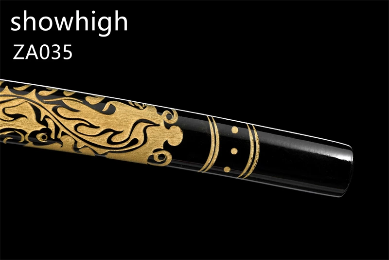 mirror polished high carbon phoenix and dragon katana sword  ZA035