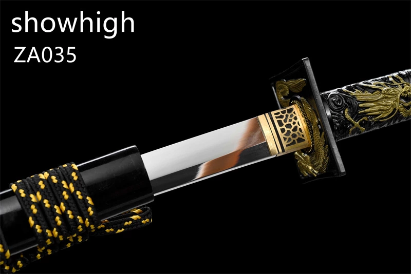 mirror polished high carbon phoenix and dragon katana sword  ZA035