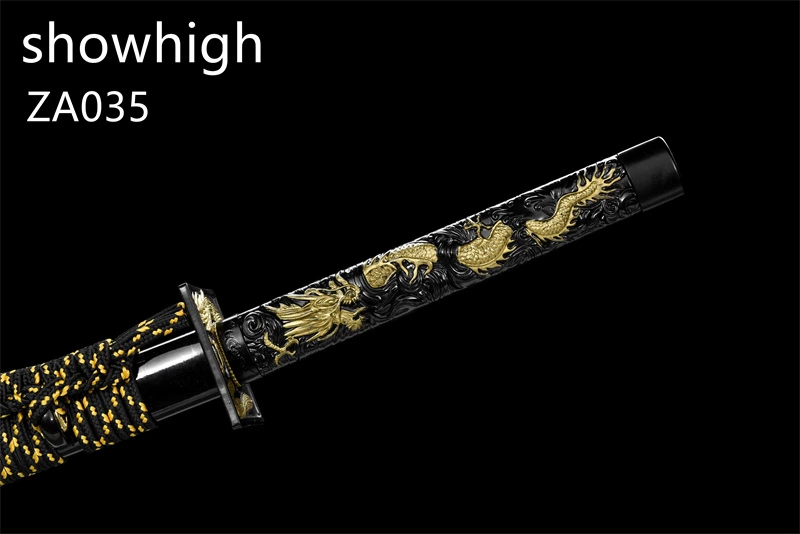 mirror polished high carbon phoenix and dragon katana sword  ZA035