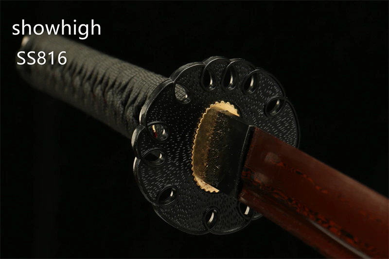 handmade red damascus katana sword SS816