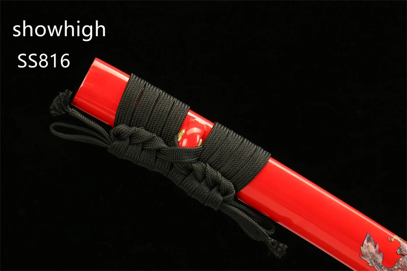 handmade red damascus katana sword SS816