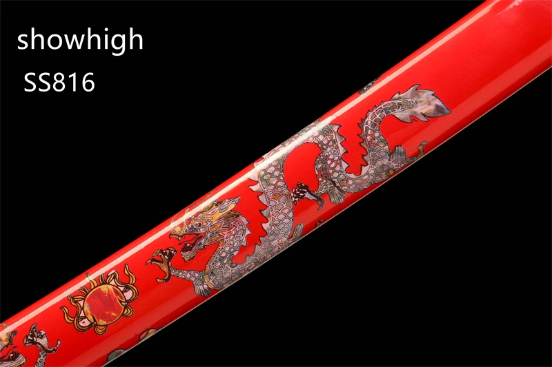 handmade red damascus katana sword SS816
