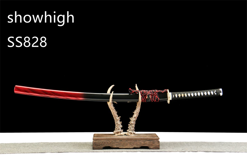 functional red damascus katana sword  SS828