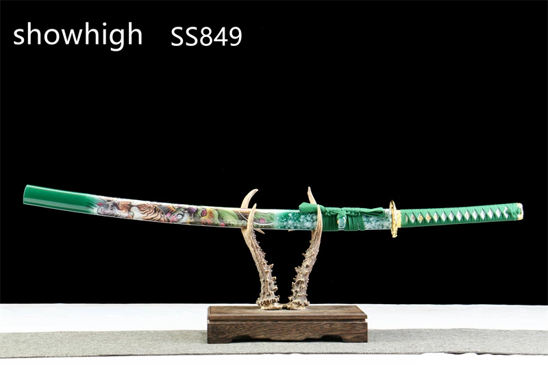 clay tempered real hamon damascus sword SS849