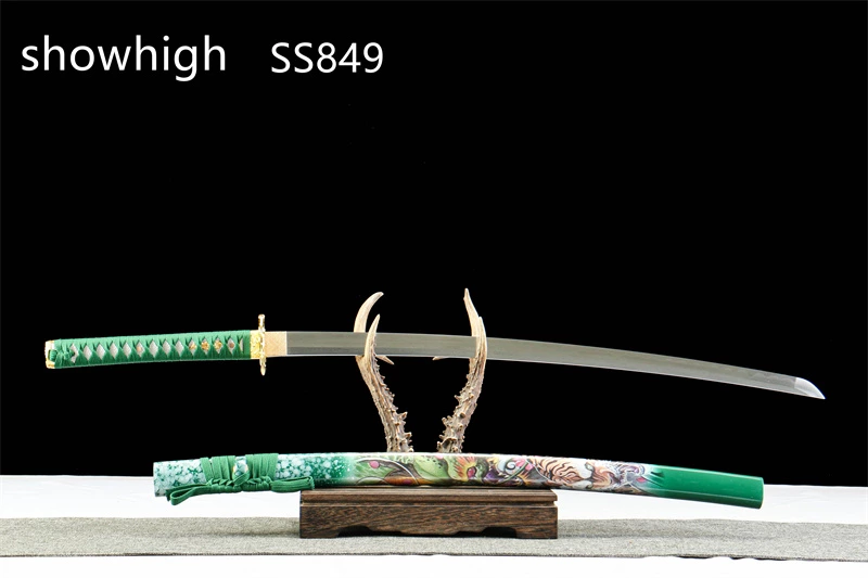 clay tempered real hamon damascus sword SS849